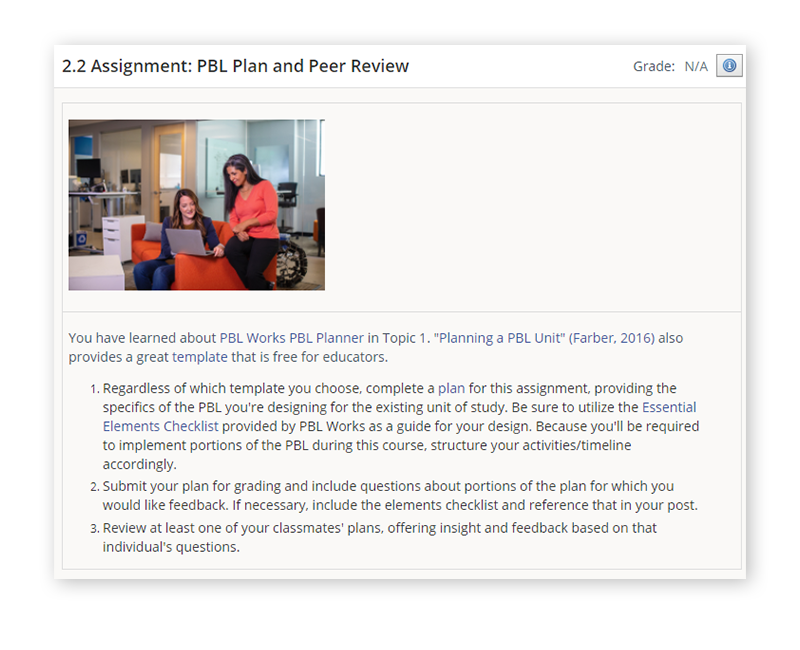 Example of a PD course about PBL from iLC